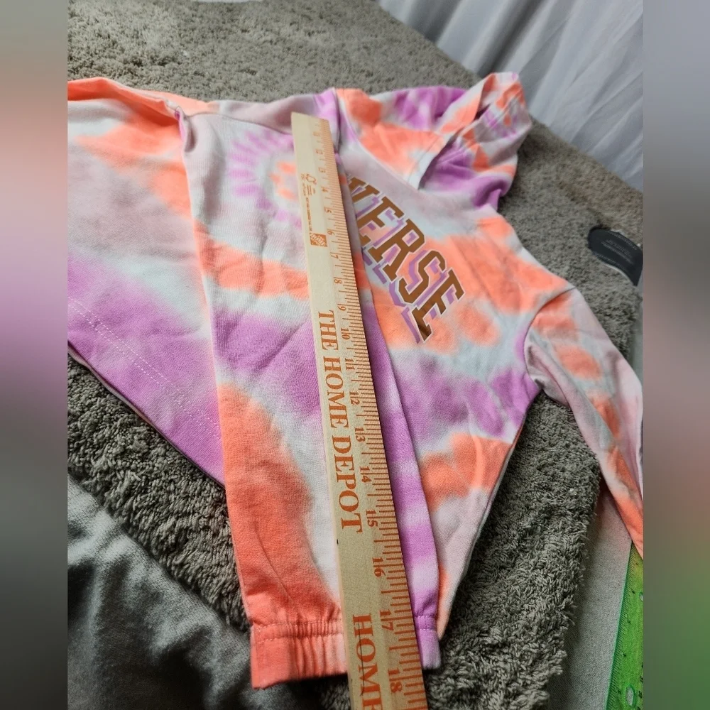 Converse M Girl's All Over Print Tie-Dye Boxy Hoodie (Big Kids) Size M